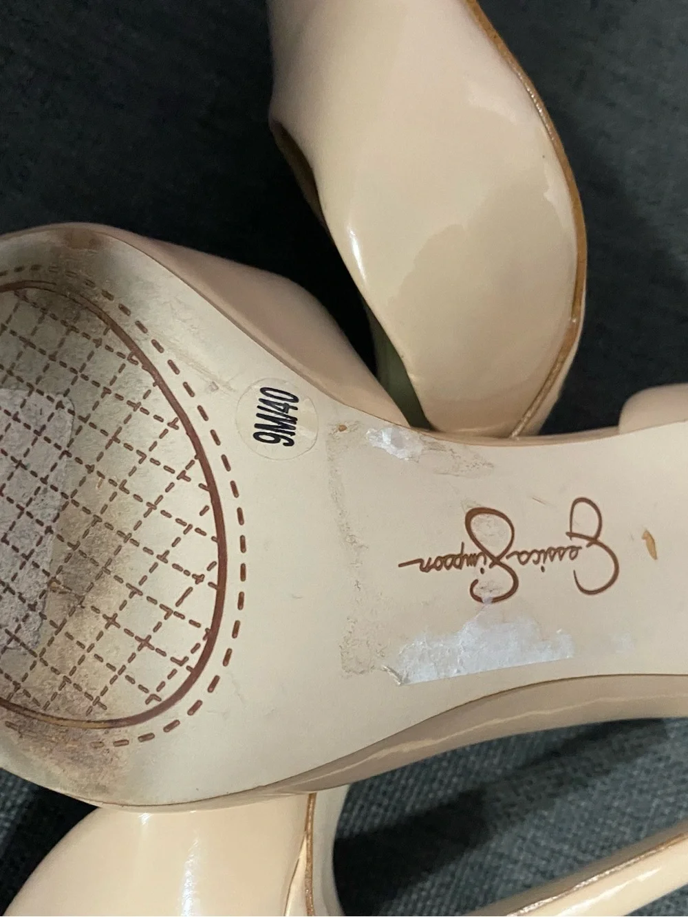 Women’s Nude Color Jessica Simpson Closed Toe Stiletto High Heels Size 9 - Picture 8 of 8